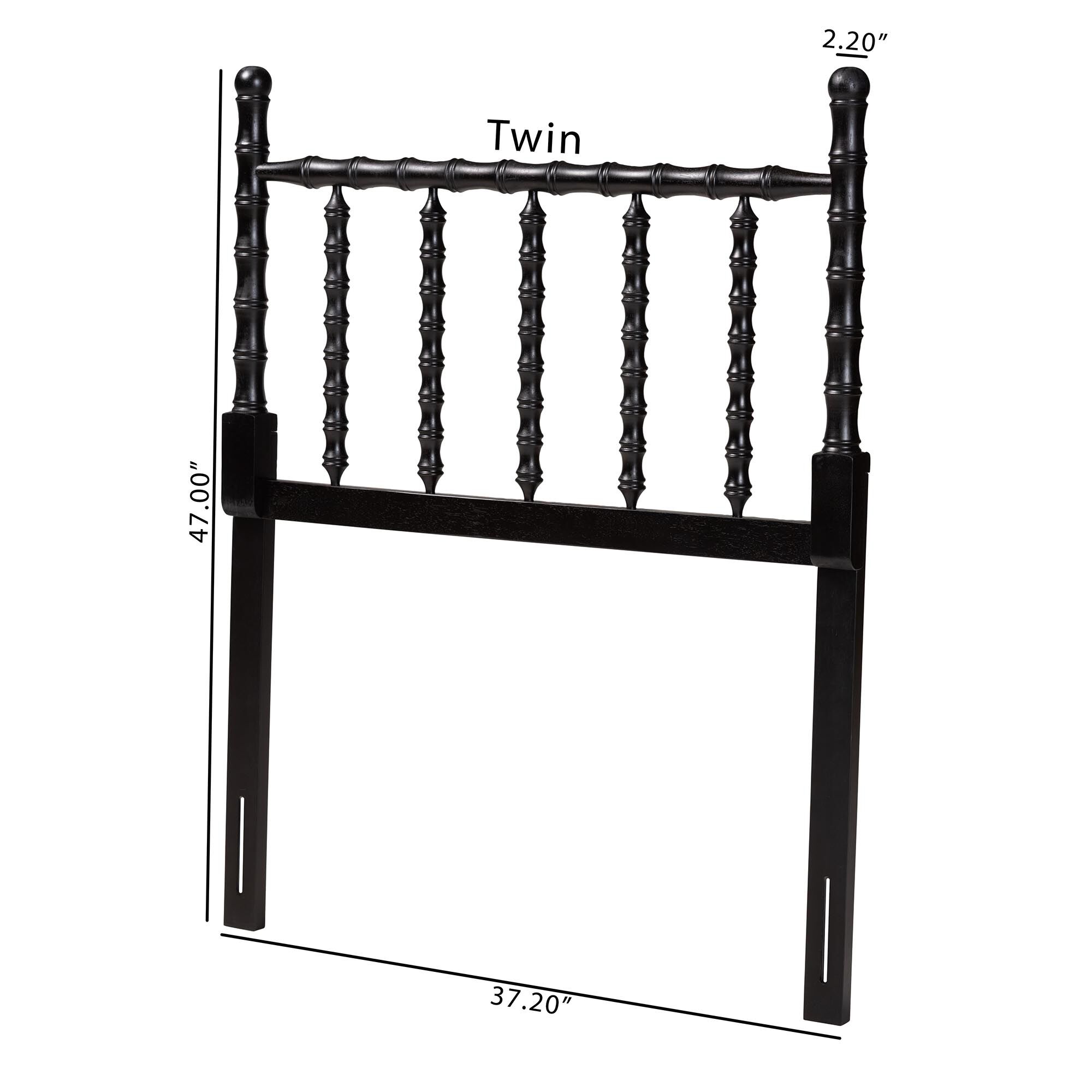 Edaline Bamboo Motif Headboard, BLACK, alternate image number 5