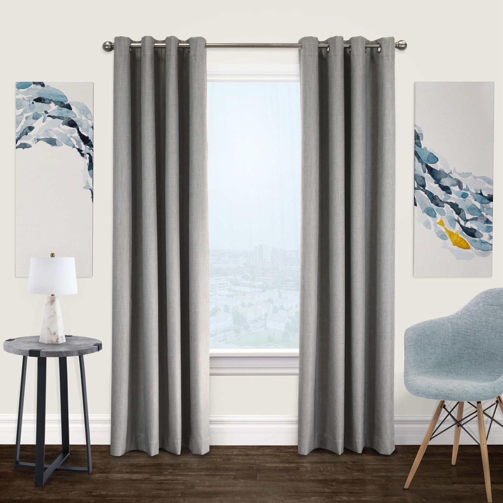 Newberry Blackout Grommet Curtain Panel, GREIGE, hi-res image number 0