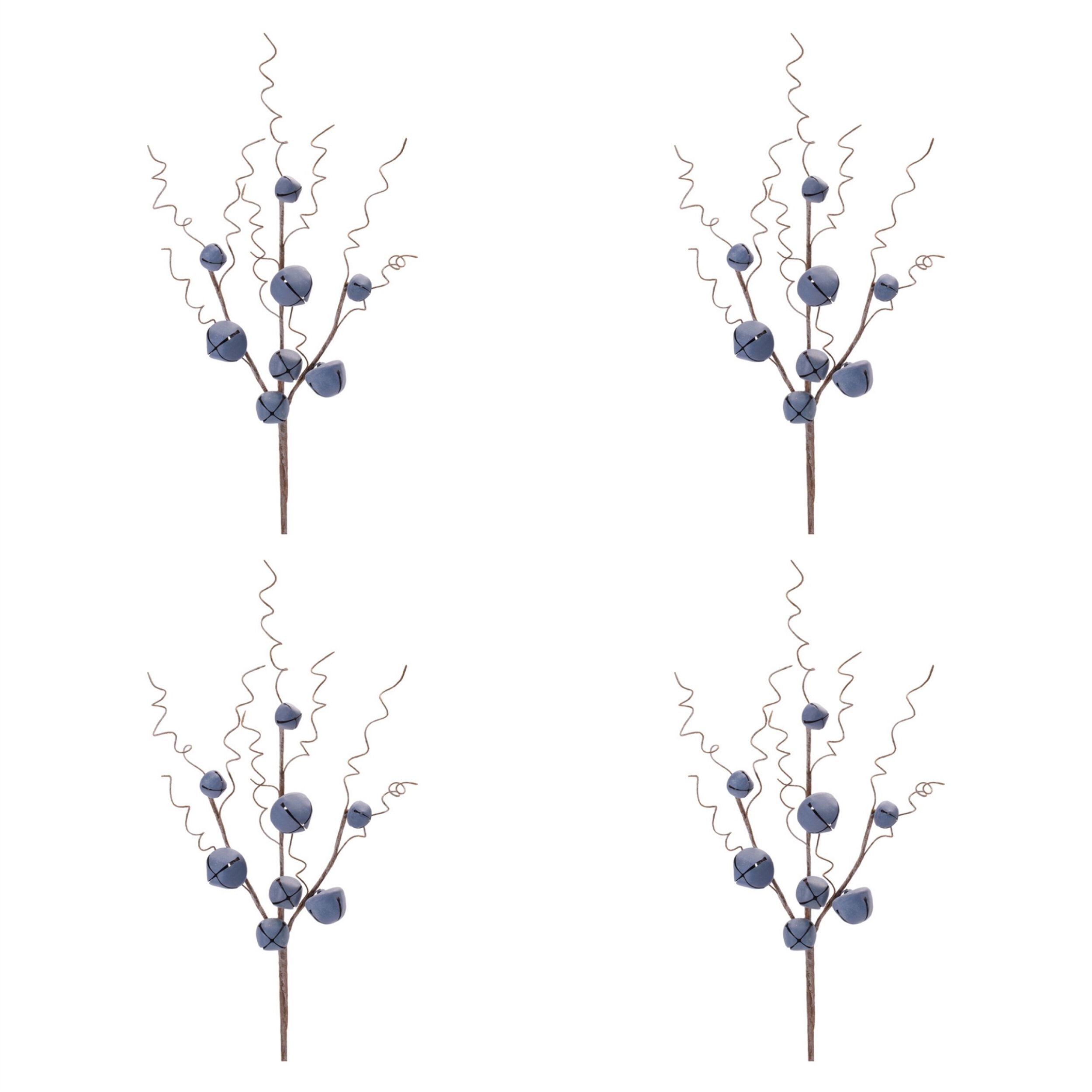 Rustic Jingle Bell Stem (Set of 4), BLUE, alternate image number 4