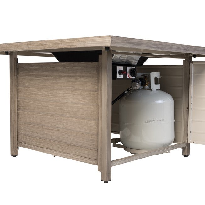 Langhorne Square Aluminum LPG Fire Pit in Barnwood, , alternate image number 7