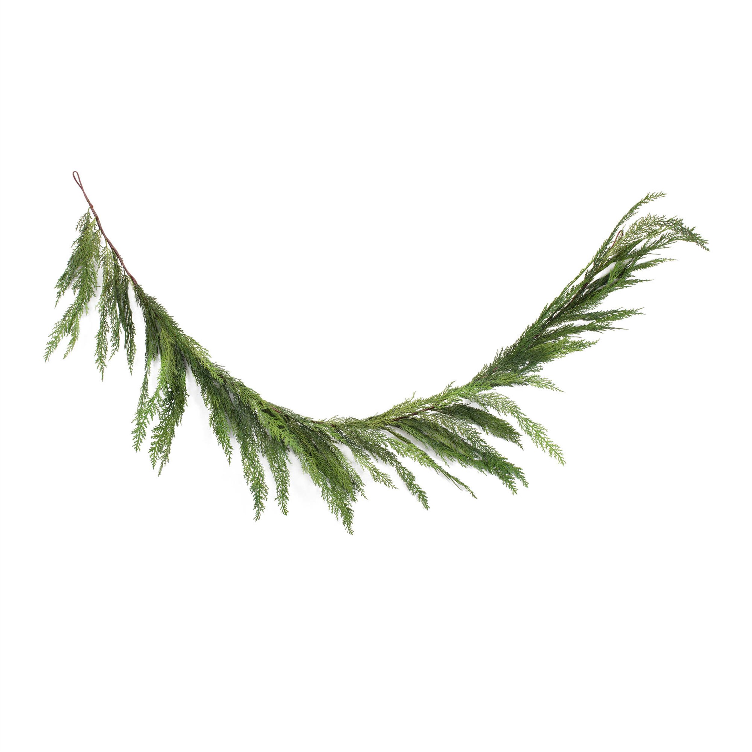 Winter Cedar Foliage Garland (Set of 2), GREEN BROWN, alternate image number 2