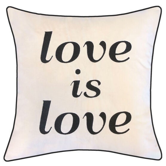 Embroidered "Love Is Love" Decorative Pillow, UNKNOWN, hi-res image number null
