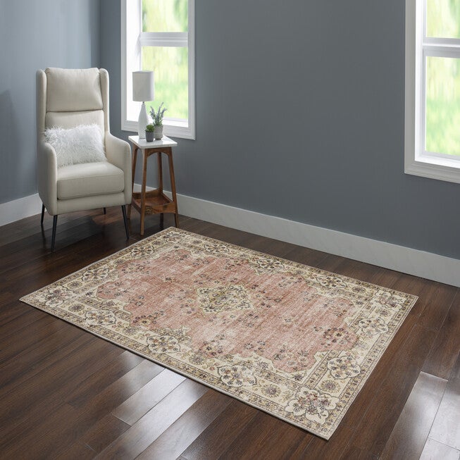 Washable Blanton Pink/Ivory Rug, , alternate image number 5