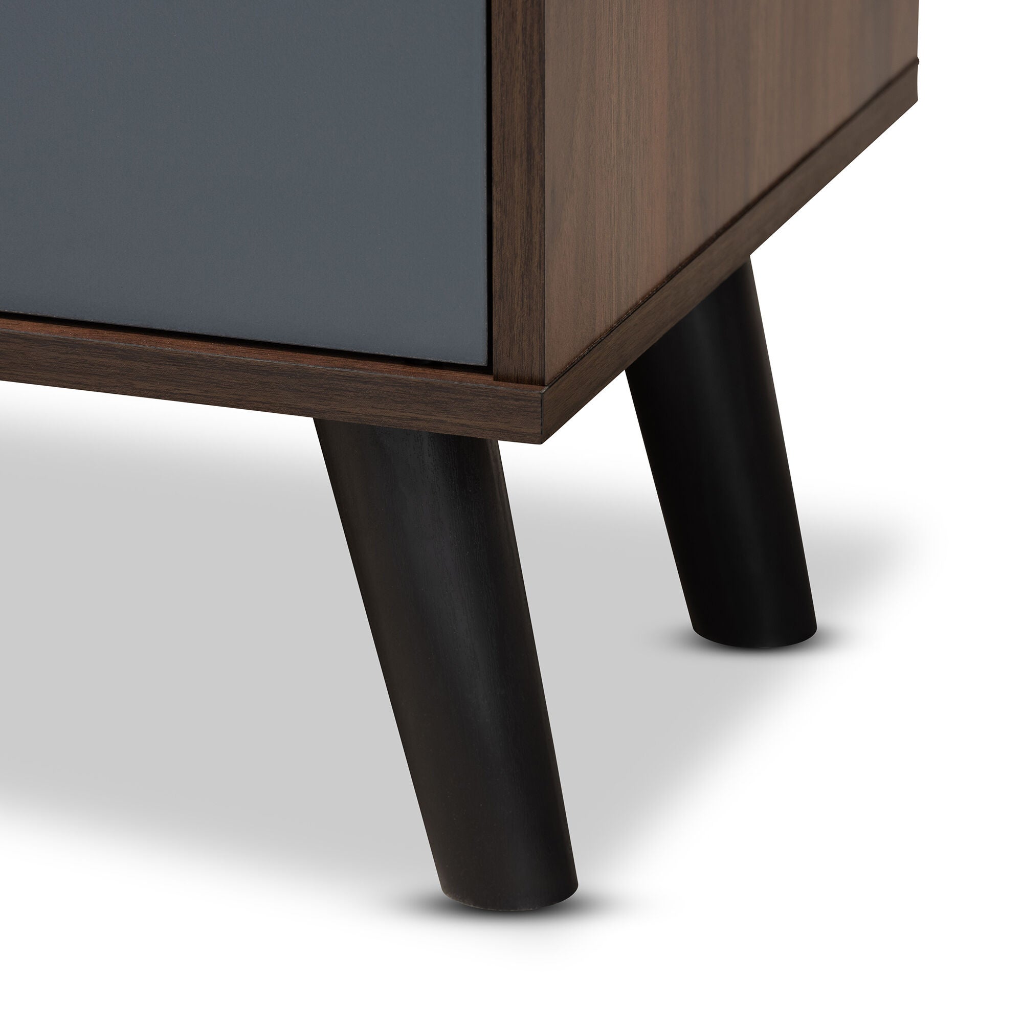 Clapton Modern and Contemporary Multi-Tone Grey and Walnut Brown Finished Wood TV Stand, GREY, alternate image number 6