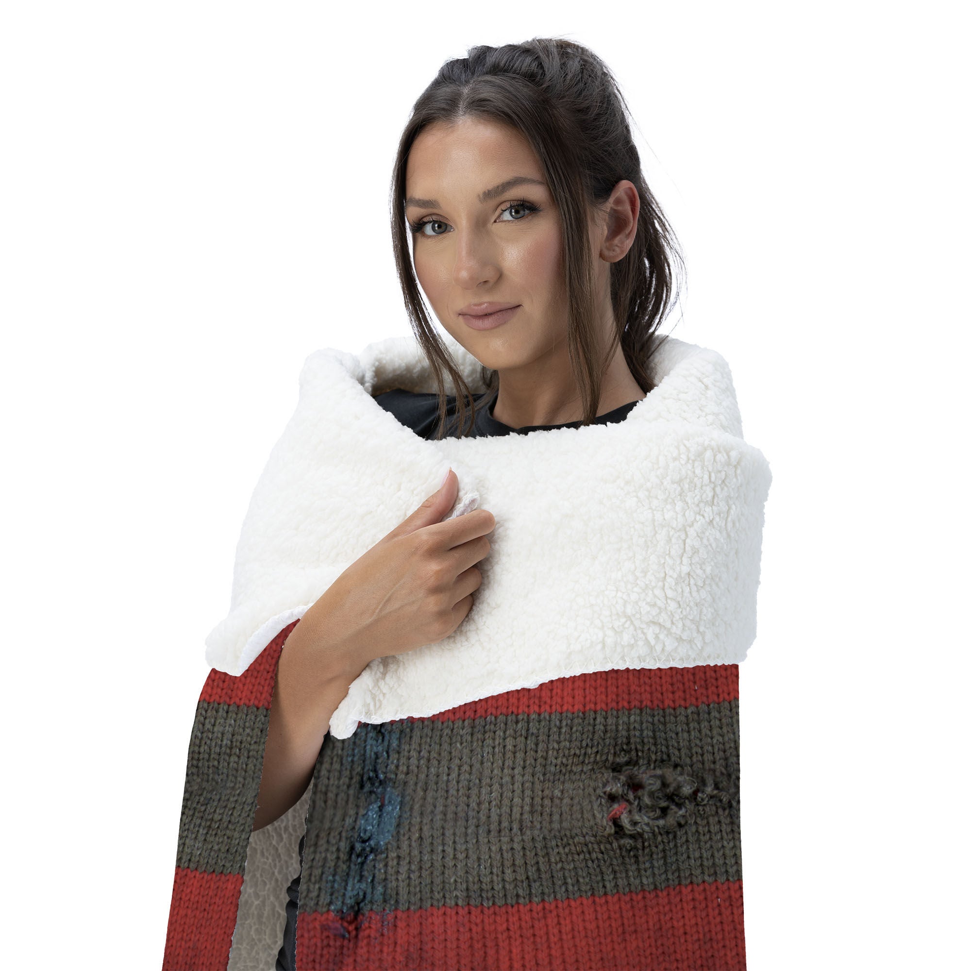 Warner Bros. Nightmare on Elm Street Sweater Silk Touch Sherpa Throw Blanket 50X60 Inches, RED, alternate image number 2