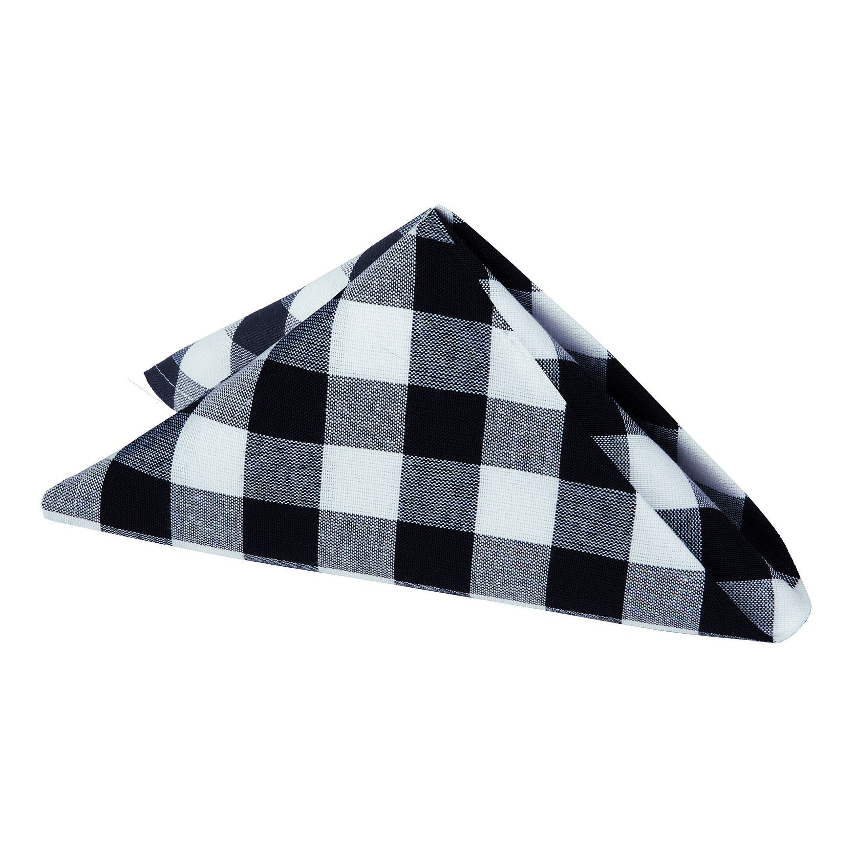 Buffalo Check Dinner Table Napkins Set of Four, BLACK/WHITE, hi-res image number 0