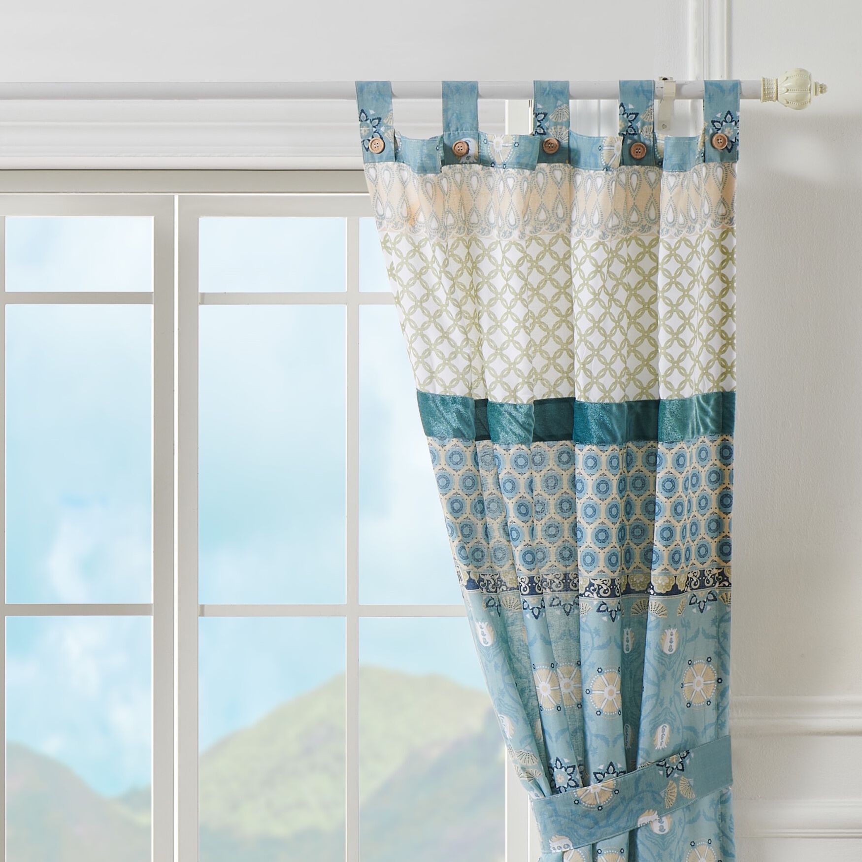 Thalia Window Curtain Panels, Set of 2, 84 inches, Tango, , alternate image number 8