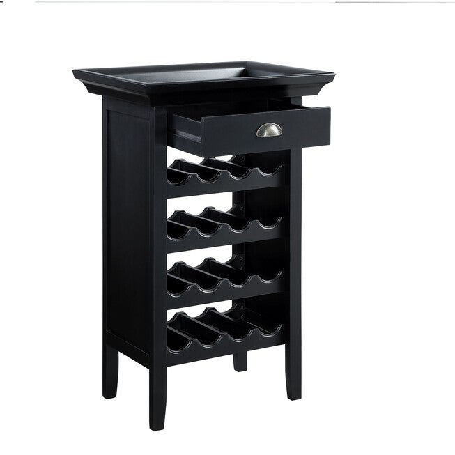 Black with "Merlot" Rub through Wine Cabinet, , alternate image number null