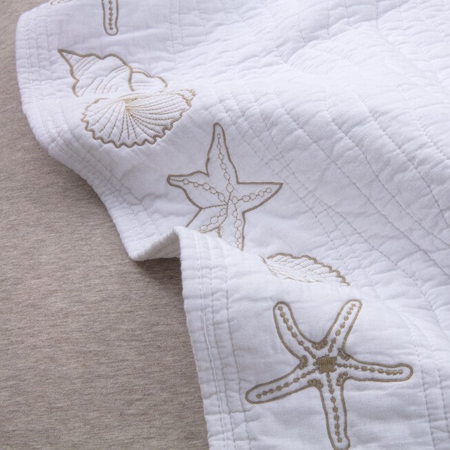 Coastal Seashell White Bed Skirt 18-inch, , alternate image number 2