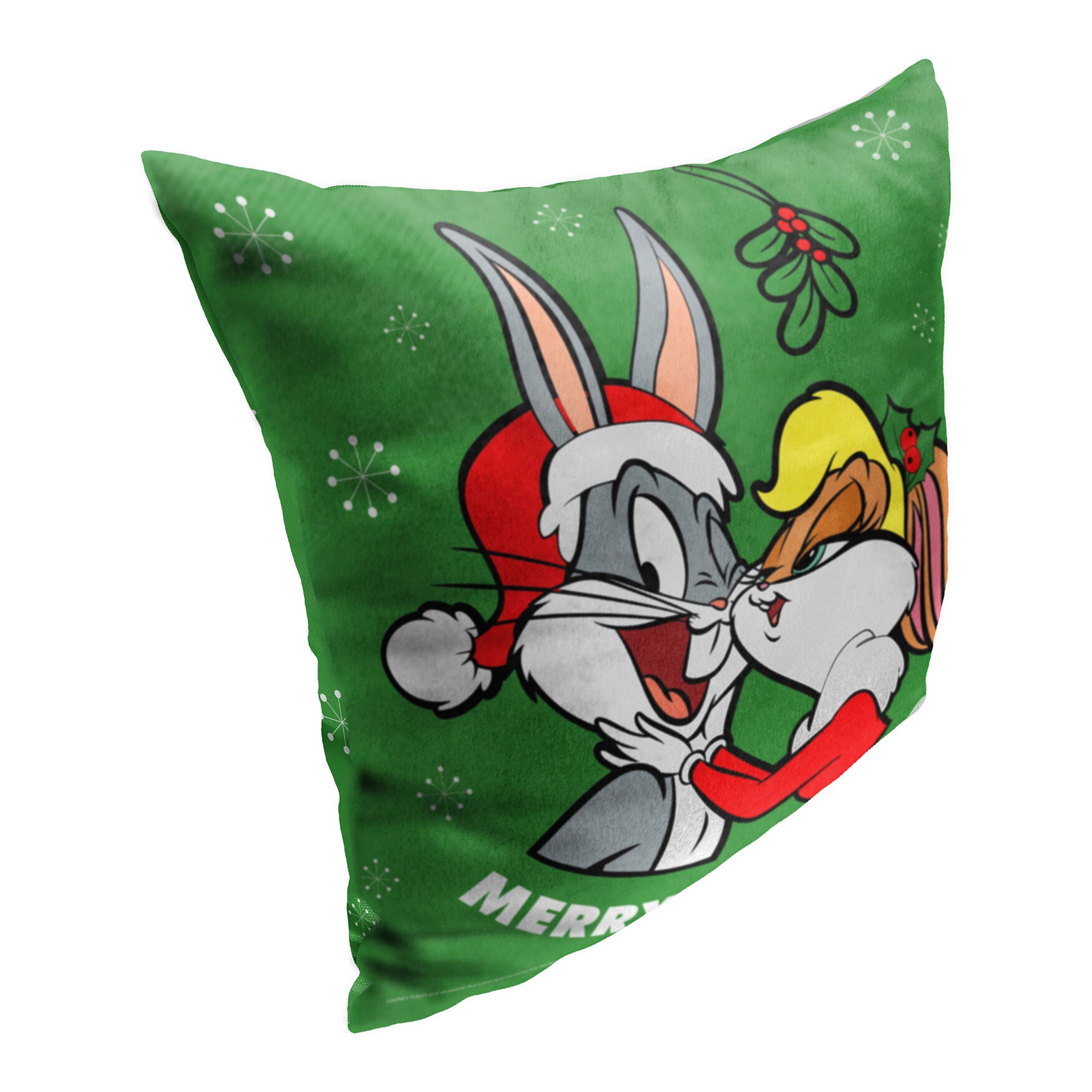 Wb Looney Tunes Merry Mistletoe Printed Throw Pillow, , on-hover image number 1