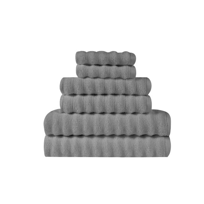 Zero Twist 6 Piece Grey Towel Set, GREY, hi-res image number null
