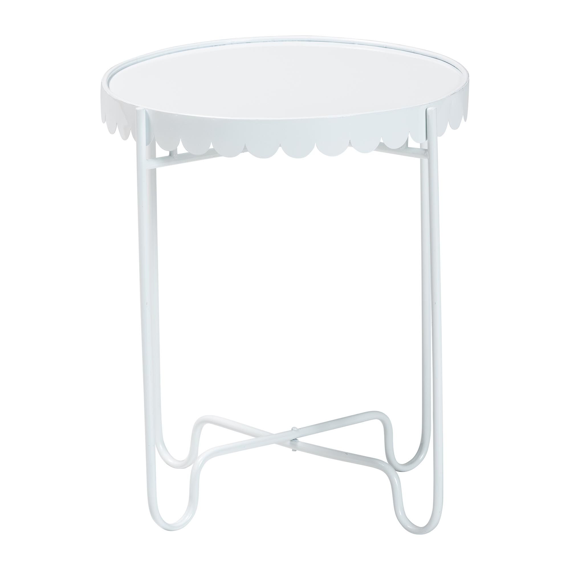 Laverne Yellow Metal Side Table, WHITE, alternate image number 2