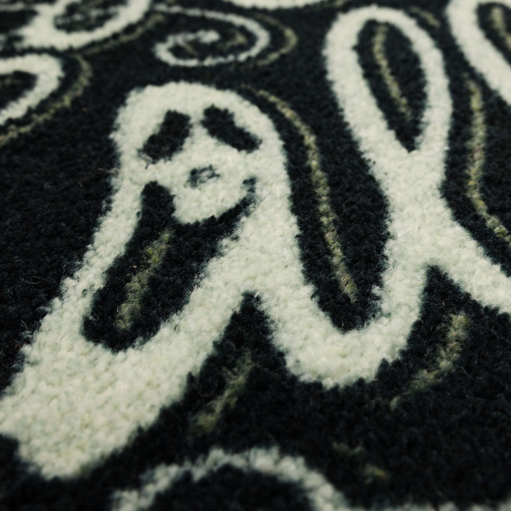Bat Script Black Kitchen Rug, , alternate image number 2
