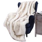Battilo Home Luxury Fox Faux Fur Warm Elegant Cozy Throw Decorative Blanket Bed Sofa Blanket, 60" x 80", WHITE, hi-res image number null