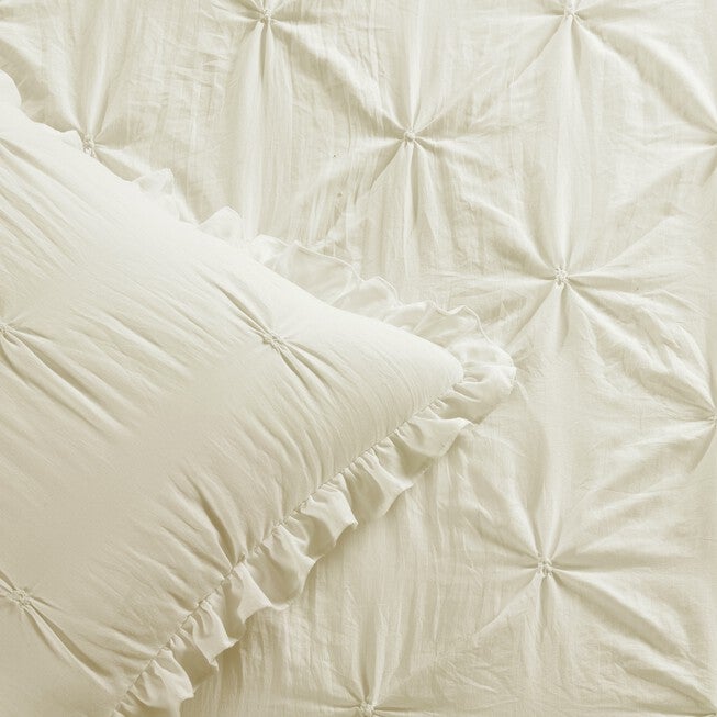Ravello Pintuck Ruffle Skirt Bedspread 3 Pc Set, , alternate image number null