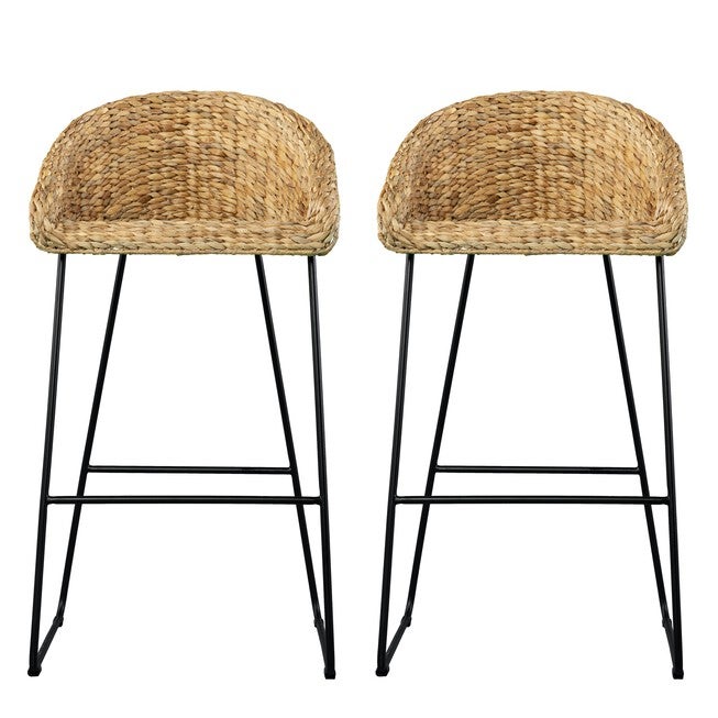 Landrine Water Hyacinth Bar Stools 2Pc Set, , on-hover image number null