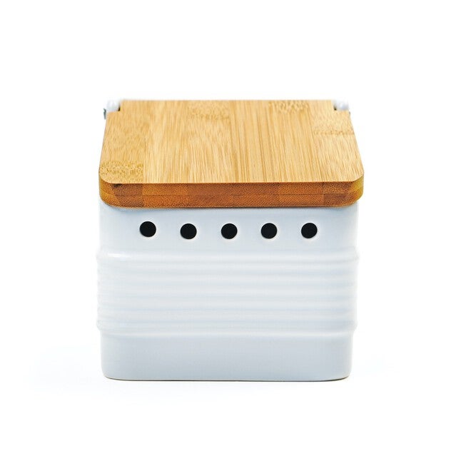 Stoneware Garlic Keeper - White, , on-hover image number null