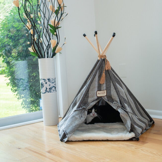 Striped Teepee Cat Dog Bed, , alternate image number 2