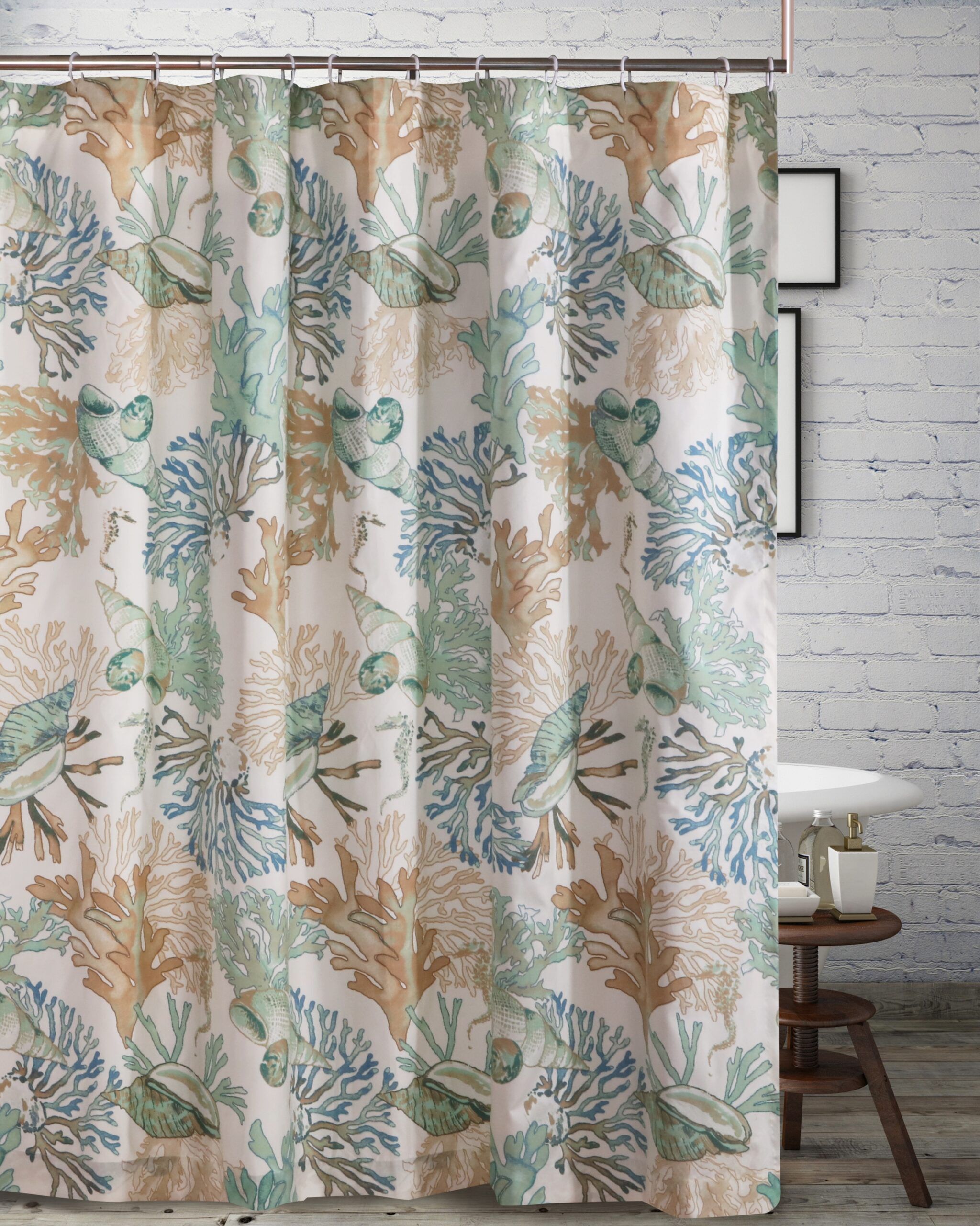 Atlantis Bath and Shower Curtain, JADE, hi-res image number 0