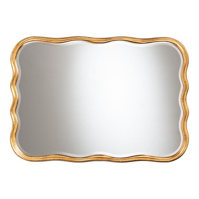 Fredrika Antique Goldleaf Scalloped Wood Accent Wall Mirror, ANTIQUE, alternate image number 2