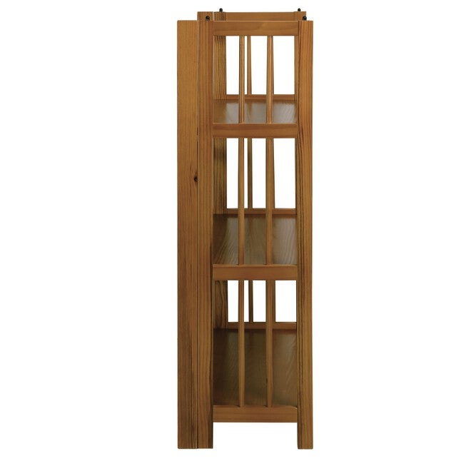 3-Shelf Folding Stackable Bookcase 27.5 inches Wide - Chestnut, , on-hover image number null