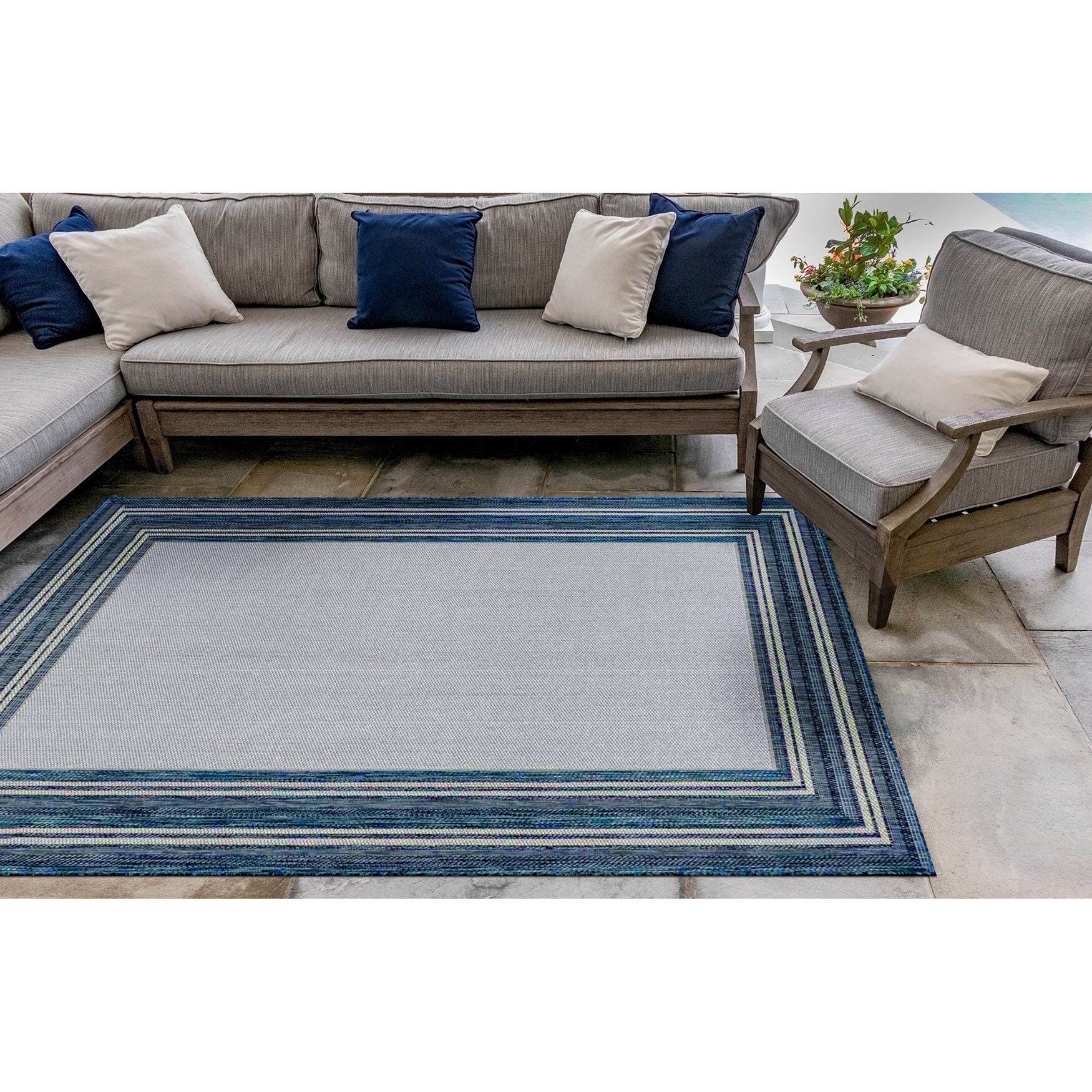 Liora Manne Carmel Multi Border Indoor/Outdoor Rug, , alternate image number 4