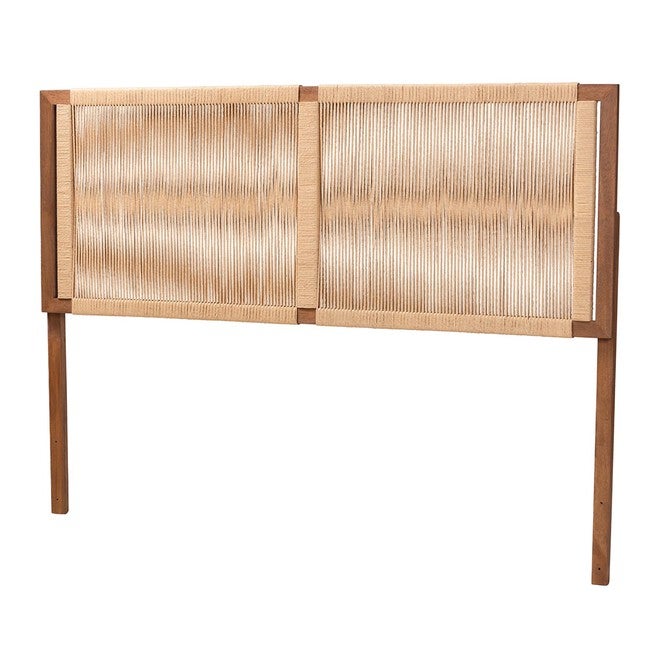 Holitz Modern Bohemian Walnut Brown Finished Bayur Wood Queen Size Headboard, WALNUT BROWN, hi-res image number null