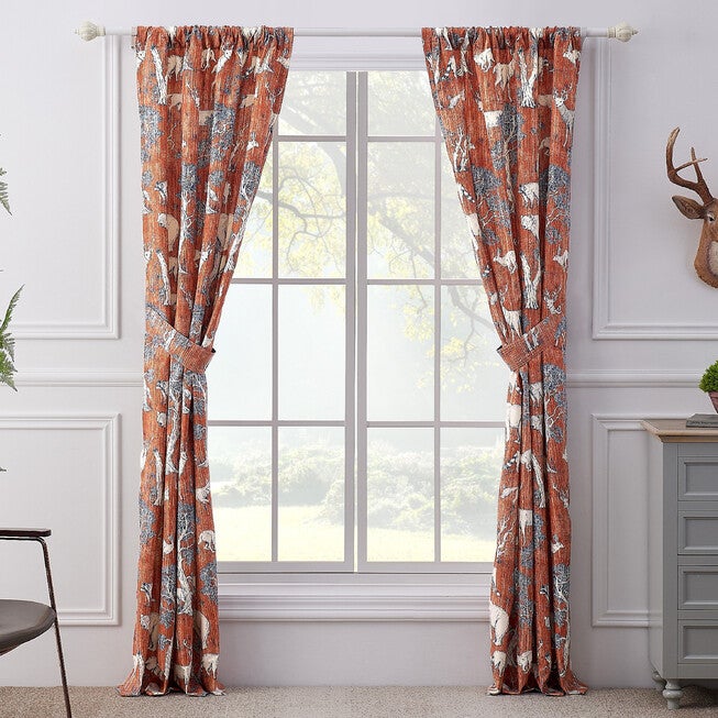 Menagerie Saffron Curtain Panel Pair, , on-hover image number 1