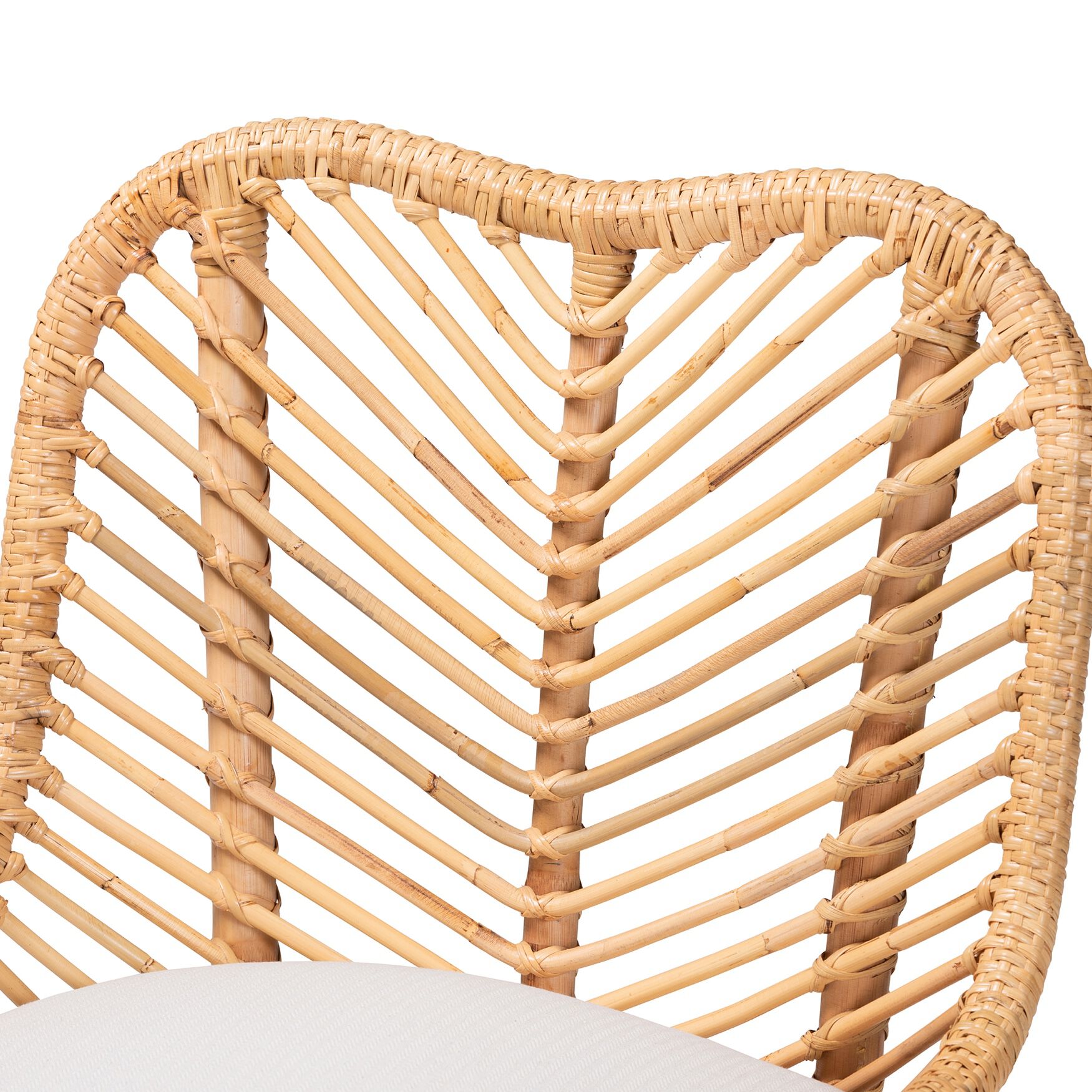 Arween Modern Bohemian Natural Brown Rattan Dining Chair, , alternate image number 4