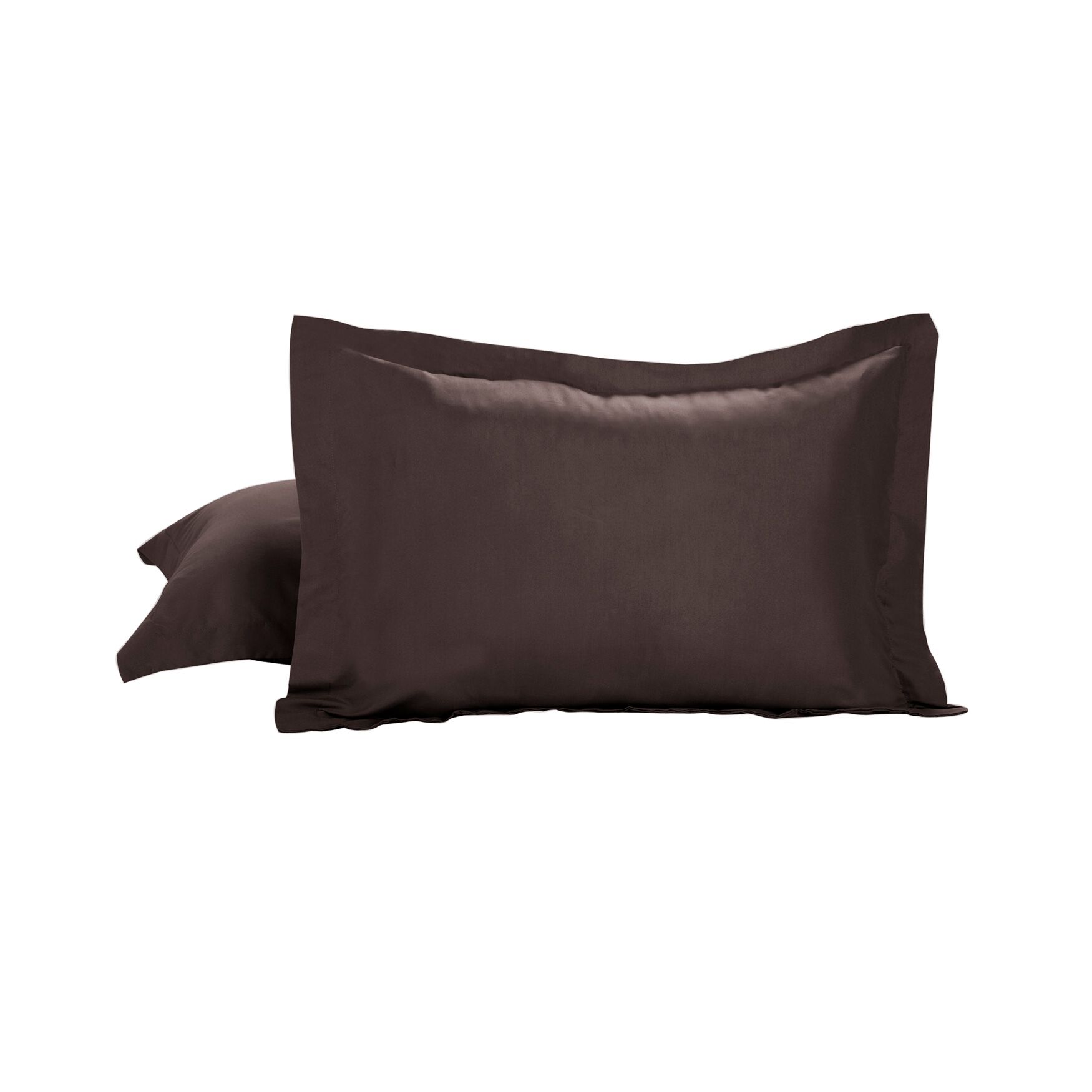 Luxury Hotel Tailored 2-Pack Standard/Queen Shams, DARK BROWN, hi-res image number 0