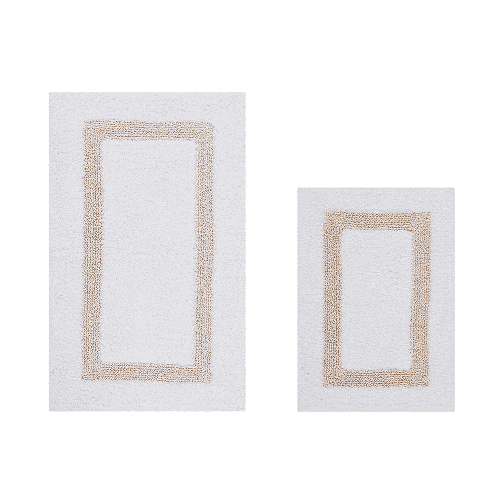 Hotel Collection 100% Cotton 2 Piece (17 inches X 24 inches | 21 inches X 34 inches) Bath Rug Set, WHITE SAND, hi-res image number 0