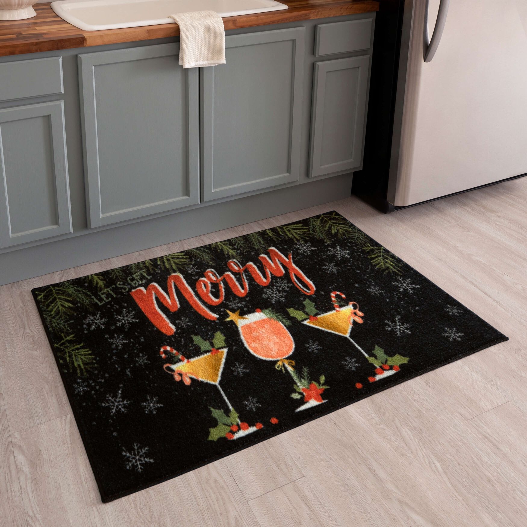 Lets Get Merry Kitchen Rug, , alternate image number 7