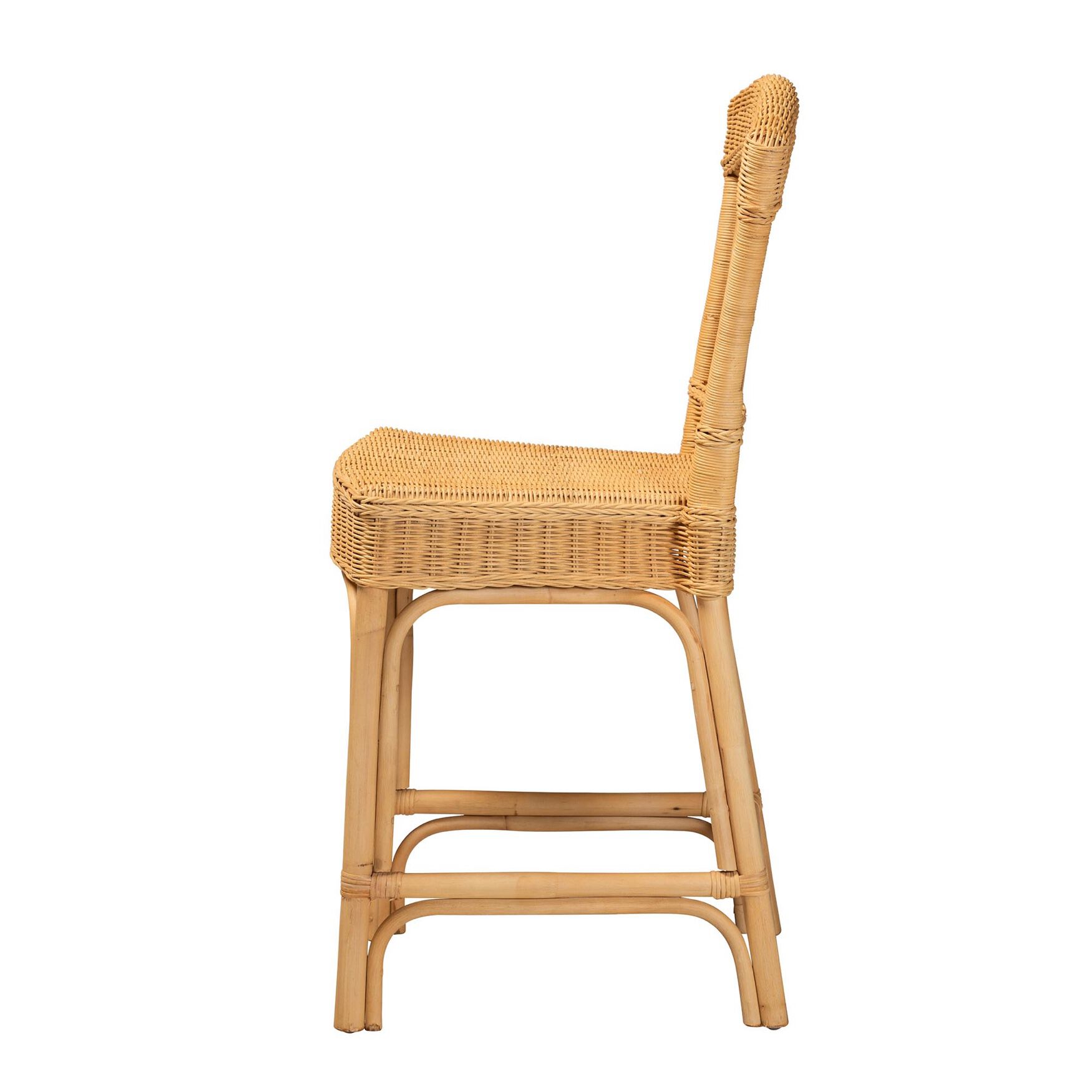 Barito Modern Bohemian Natural Rattan Counter Stool, , alternate image number 2