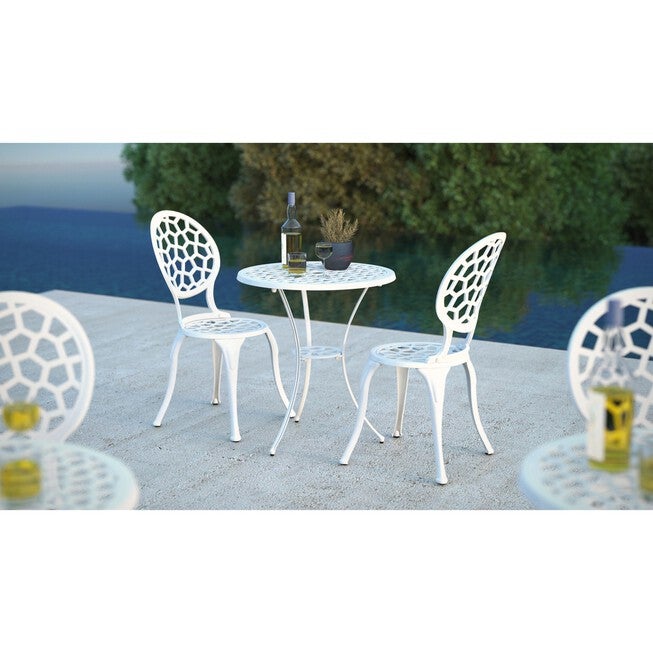 Vashon Aluminum 3-piece Bistro Set in White, , alternate image number null