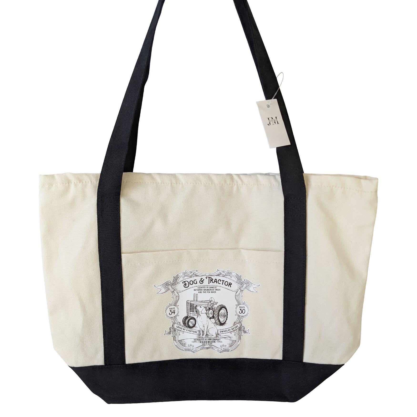 Dog & Tractor Country Pet Tote Bag, SILVER, hi-res image number 0