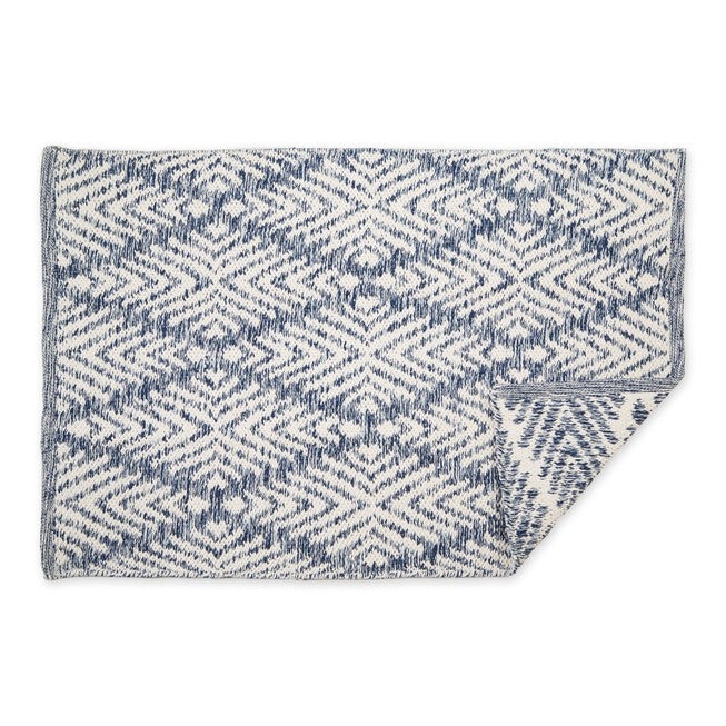 Blue Diamond Handwoven Rug 2X3 Ft Bath, , alternate image number null