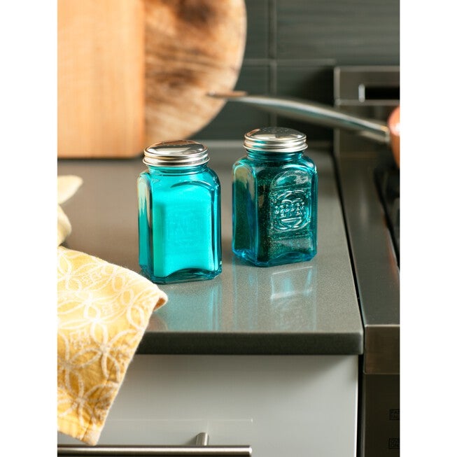 Retro Glass Salt & Pepper Set - Turquoise, , alternate image number 5
