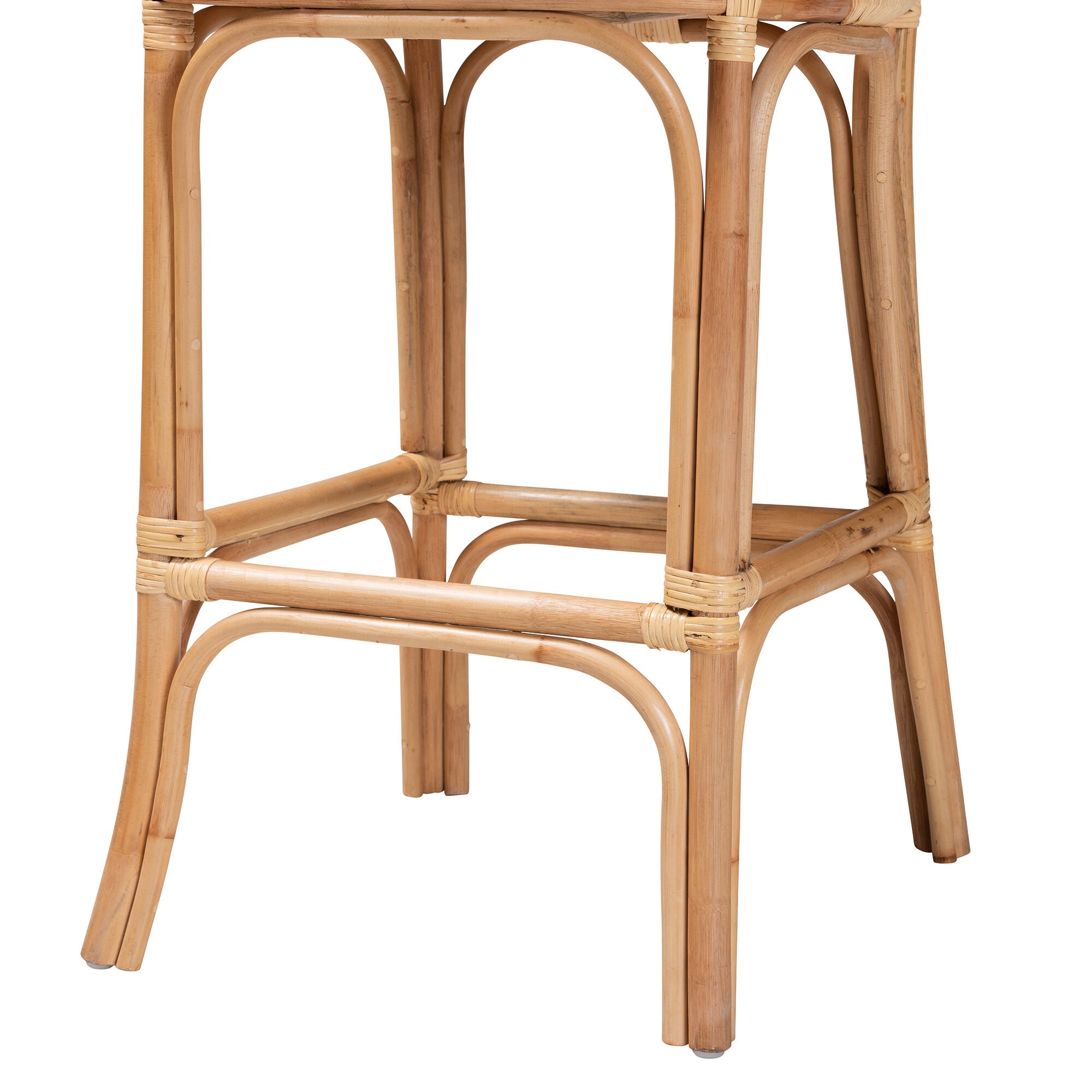 Adrena Modern Bohemian Natural Brown Rattan Bar Stool, NATURAL BROWN, alternate image number 7