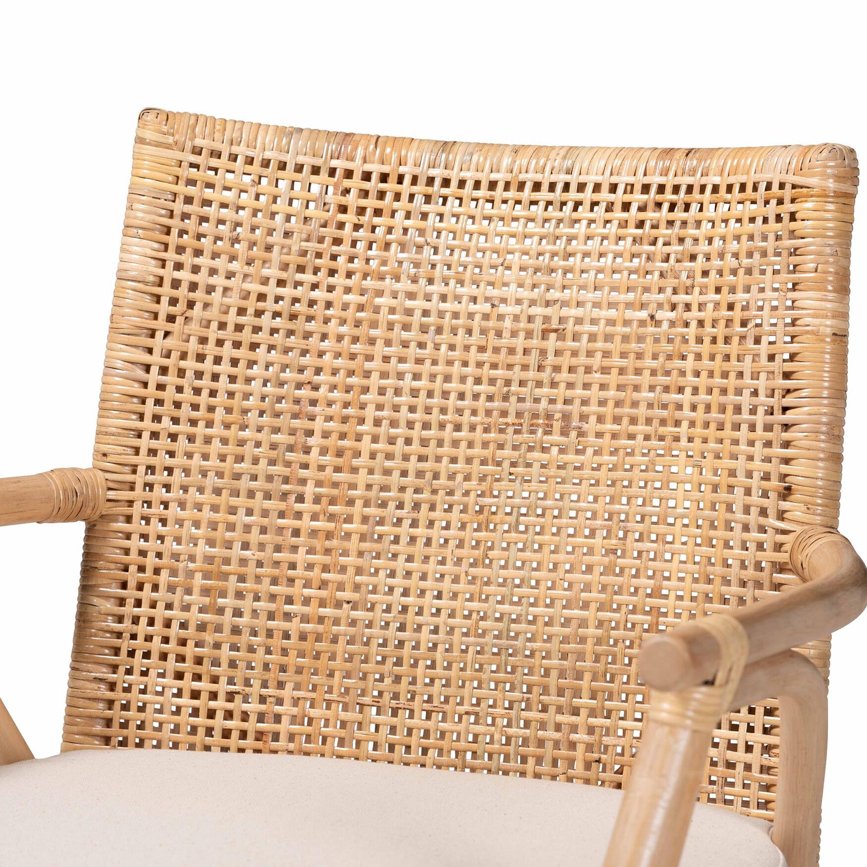 Storsel Modern Bohemian Natural Brown Finished Teak Wood and Rattan Dining Chair, , alternate image number 10
