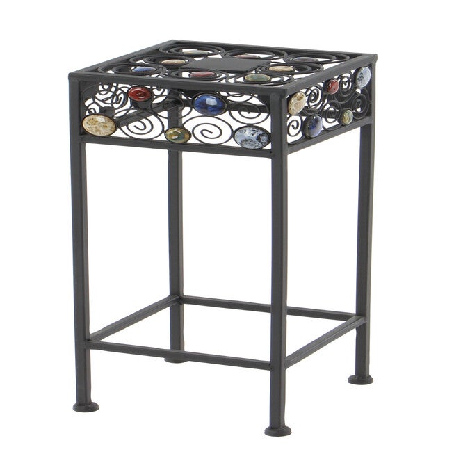 Set Of 3 Black Metal Traditional Plantstand, , alternate image number null