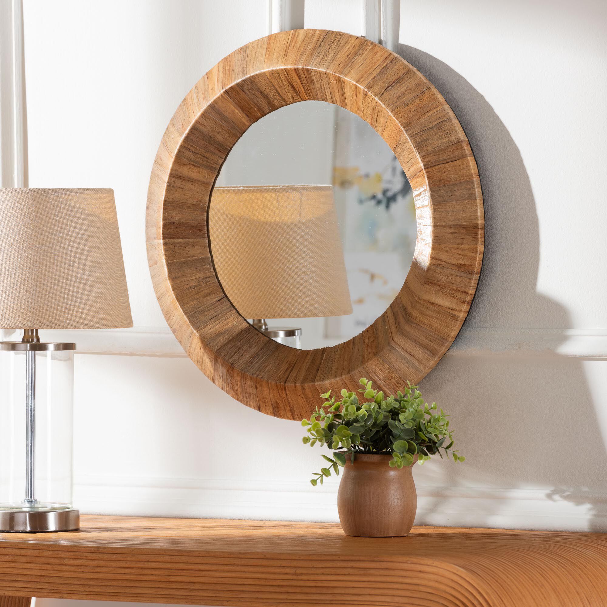 Tarun Bohemian Grasscloth Accent Mirror, NATURAL, alternate image number 3