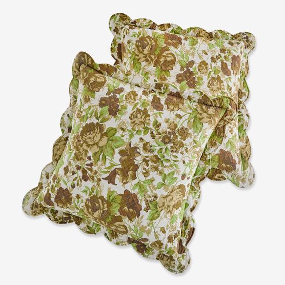 Florence Euro Sham, CHOCOLATE FLORAL, hi-res image number null