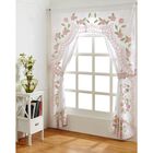 Bloomfield Collection in Floral Design 100% Cotton Tufted Chenille Curtain 2 Piece Set , ROSE, hi-res image number null