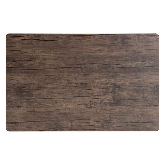 Dalair Industrial Rustic Brown Wood and Metal Dining Table, DARK BROWN, alternate image number null