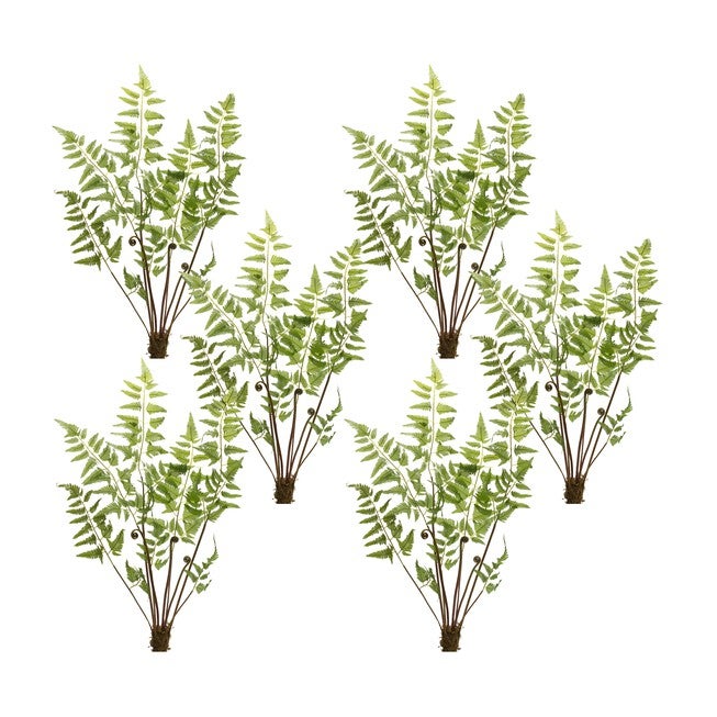 Fern Bundle (Set of 6) 37 inchesH Polyester, GREEN/BROWN, hi-res image number 0