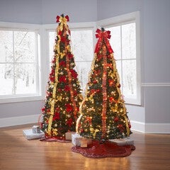 Fully Decorated Pre-Lit 6’ Pop-Up Christmas Tree