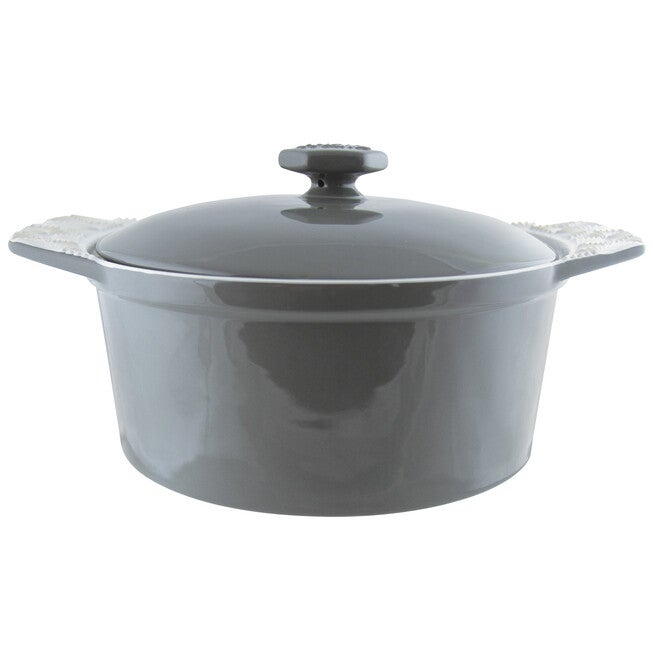 2 Quart Stoneware Round Casserole With Lid, , on-hover image number null