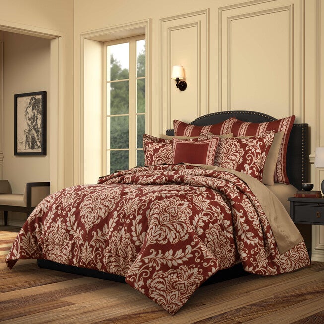 Lazia 3 Piece Comforter Set, RED, alternate image number 1