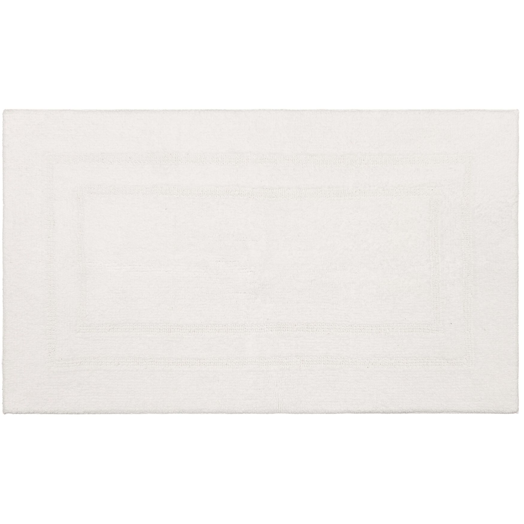 Cotton Reversible Bath Rug, WHITE, hi-res image number 0
