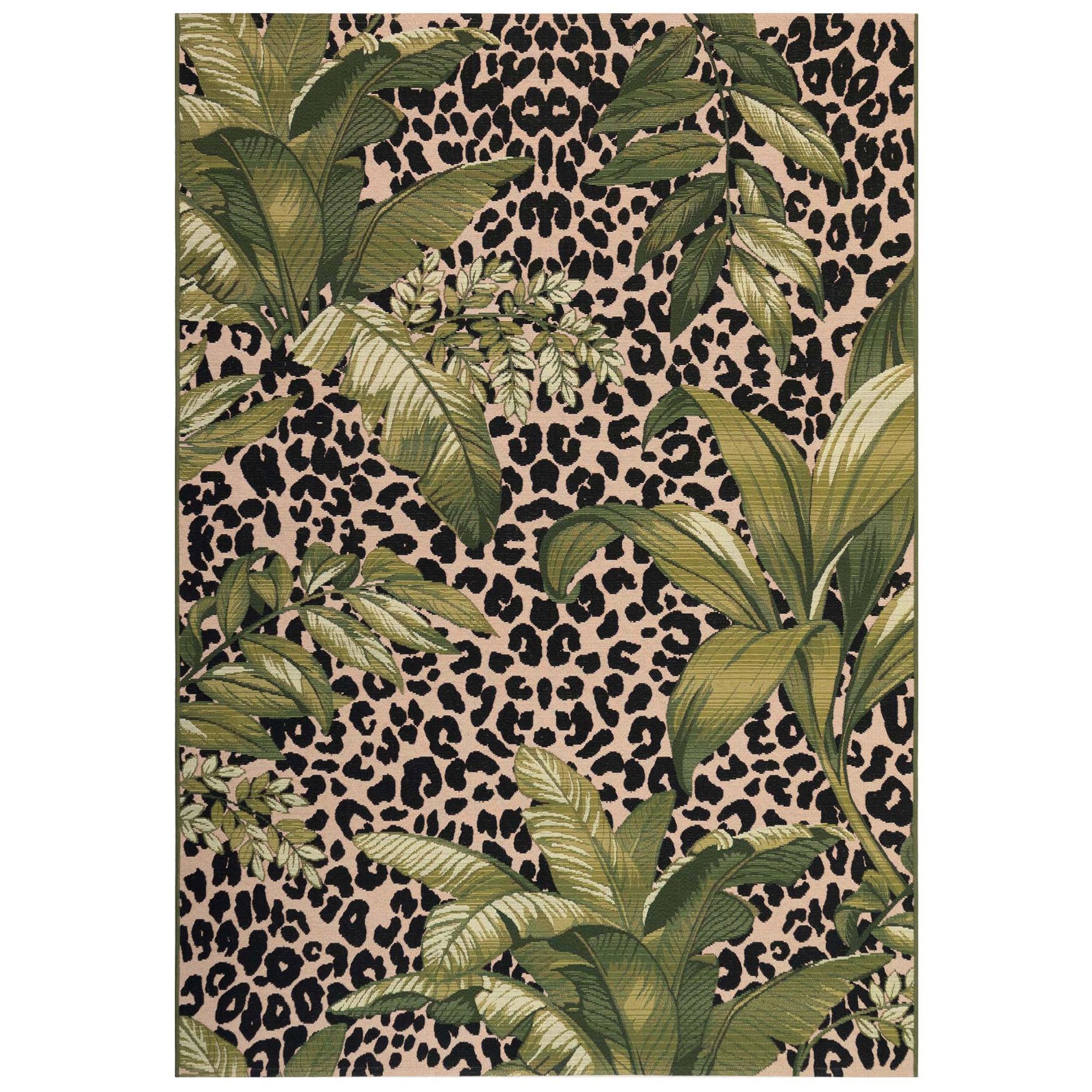Liora Manne Marina Safari Indoor/Outdoor Rug 23 inchesX7 feet 6 inches, GREEN, hi-res image number 0